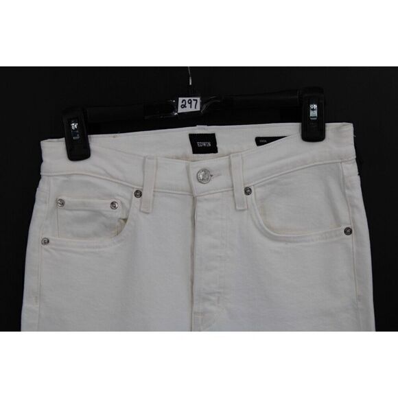 Edwin jeans Hana classic tapered high rise straight size 25 Button Fly White - Picture 2 of 7